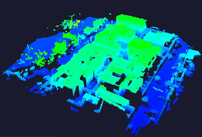 Nube de puntos LiDAR procesada